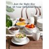 imageDOWAN Ice Cream Bowls 9 OZ Small Bowls Set of 6 45 Inch Ceramic Embossment Stoneware Bowl Kitchen DecorampampHousewarming Gift White Bowls Set for Dessert Fruits Snack Dishwasher ampamp Microwave Safe6 Inch27 OZ