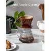 imageDOWAN Pour Over Coffee Maker NonElectric Pour Over Coffee Dripper Manual Brew Maker Single Cups Porcelain Slow Brewing Accessories for GiftsWhiteBrown