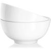 imageDOWAN 22 Ounce Soup and Cereal Bowls Porcelain Serving Salad Bowls Dishwasher ampamp Microwave Safe Centerpiece Serving Bowls WhiteBowl Set for Rice Pasta Oatmeal