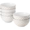 imageDOWAN Ice Cream Bowls 9 OZ Small Bowls Set of 6 45 Inch Ceramic Embossment Stoneware Bowl Kitchen DecorampampHousewarming Gift White Bowls Set for Dessert Fruits Snack Dishwasher ampamp Microwave Safe6 Inch27 OZ