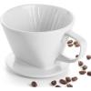 imageDOWAN Pour Over Coffee Maker NonElectric Pour Over Coffee Dripper Manual Brew Maker Single Cups Porcelain Slow Brewing Accessories for GiftsWhiteWhite