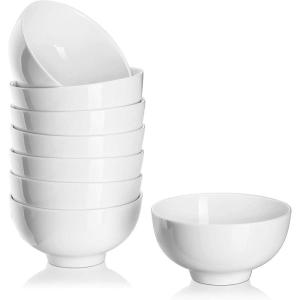 imageDOWAN 10 OZ Small Dessert Bowls  45quot Ceramic Cereal Bowls Set of 8  Porcelain OffWhite Bowl for Side Dishes Rice Ice Cream Oatmeal Fruit Soup  Dishwasher ampamp Microwave SafeWhite