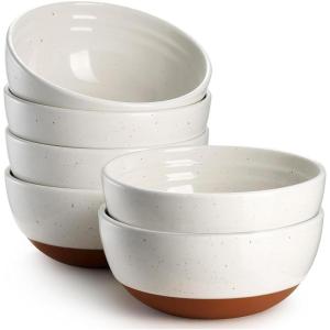 imageDOWAN 23 OZ Ceramic Bowls Set of 6  Alabaster White Bowls with Distributed Specks  Perfect for Soup Cereal Oatmeal Fruit Rice  Dishwasher ampamp Microwave Safe23 OZ