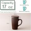 imageDOWAN Brown 17oz Large Tea Infuser Mug with Insulated Double Wall Ceramic Tea Steeping Mug Color Changing