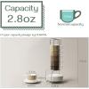 imageDOWAN Brown Porcelain Espresso Cups 12 Pcs 28 oz 85mL Stackable with Saucers and Metal Stand Perfect for Espresso Coffee Latte Cafe Mocha
