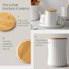 imageDOWAN Coffee Canister 37 OZ 1094 ML Kitchen Canisters with Airtight Bamboo Lid Food Storage Container for Coffee Sugar Dog Treat Tea