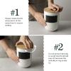 imageDOWAN Coffee Canister 42 OZ 1520 ML Kitchen Canisters with Airtight Lid ampamp Chalkboard Farmhouse White Ceramic Canisters Food Storage Containers for Coffee Sugar Tea Salt