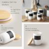 imageDOWAN Coffee Canister 42 OZ 1520 ML Kitchen Canisters with Airtight Lid ampamp Chalkboard Farmhouse White Ceramic Canisters Food Storage Containers for Coffee Sugar Tea Salt