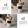 imageDOWAN Coffee Canister for Ground Coffee 32 OZ 950 ML Kitchen Canisters with Airtight Lid ampamp Chalkboard Farmhouse White Ceramic Canisters Food Storage Containers for Coffee Sugar Tea Salt
