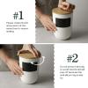 imageDOWAN Coffee Canister for Ground Coffee 50 OZ 1500 ML Kitchen Canisters with Airtight Lid ampamp Chalkboard Farmhouse White Ceramic Canisters Food Storage Containers for Coffee Sugar Tea Salt