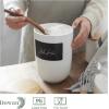 imageDOWAN Coffee Canister for Ground Coffee 50 OZ 1500 ML Kitchen Canisters with Airtight Lid ampamp Chalkboard Farmhouse White Ceramic Canisters Food Storage Containers for Coffee Sugar Tea Salt
