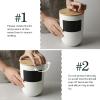 imageDOWAN Coffee Canister for Ground Coffee 60 OZ 1800 ML Kitchen Canisters with Airtight Lid ampamp Chalkboard Farmhouse White Ceramic Canisters Food Storage Containers for Coffee Sugar Tea Salt
