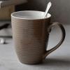 imageDOWAN Coffee Mugs 17 Oz Coffee Mug Set of 6 Corrugated Tea Mugs BrownBrown