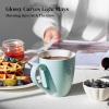 imageDOWAN Coffee Mugs 17 Oz Coffee Mug Set of 6 Corrugated Tea Mugs BrownTurquoise