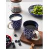 imageDOWAN Coffee Mugs Set of 6 16 oz Large Porcelain Mug Ceramic Tea Cups with Handle for Men Women Mug Gift Set Housewarming Wedding GiftVintage Blue