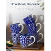 imageDOWAN Coffee Mugs Set of 6 16 oz Large Porcelain Mug Ceramic Tea Cups with Handle for Men Women Mug Gift Set Housewarming Wedding GiftVintage Blue