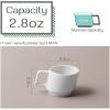 imageDOWAN Espresso Coffee Cups Ceramic Demitasse Cups Set of 4 Stackable Espresso Mugs for Coffee Latte Cafe Mocha Ideal Fit for Espresso Machine and Coffee Maker White 25 oz 70mL