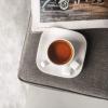 imageDOWAN Porcelain Espresso Cups with Saucers 3 oz Coffee Cup and Saucer Set White Set of 4
