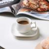 imageDOWAN Porcelain Espresso Cups with Saucers 3 oz Coffee Cup and Saucer Set White Set of 4