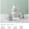 imageDOWAN Porcelain Mugs Set of 4 14 oz Ceramic Coffee Cups With Large Handle for Coffee Tea Milk Cocoa  Light Blue ampamp White Gift for Birthday Christmas