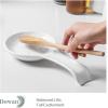 imageDOWAN Spoon Rest White Spoon Holder for Stove Top Owl Spoon Rest for Kitchen Counter Farmhouse Kitchen Decor and Accessories Set of 2
