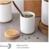 imageDOWAN White Kitchen Canister Airtight Food Storage Ceramic Jar with Wooden Lid 14 FL OZ 400 ML Portable Canister for Tea Sugar Ground Coffee Spices 315 x 393 inches