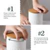 imageDowan Kitchen Canisters 27 OZ 800 ML Cookie Jars with Airtight Bamboo Lid Ceramic Coffee Canister Food Storage containers for Coffee Sugar Cookies Tea