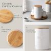 imageDowan Kitchen Canisters 27 OZ 800 ML Cookie Jars with Airtight Bamboo Lid Ceramic Coffee Canister Food Storage containers for Coffee Sugar Cookies Tea