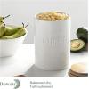 imageDowan Large Kitchen Canisters Ceramic Food Storage Jar White Coffee Container with Airtight Seal Wooden Lid for Serving Coffee Bean Flour Tea Cookies and More  71 FL OZ