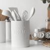 imageDowan Large Kitchen Canisters Ceramic Food Storage Jar White Coffee Container with Airtight Seal Wooden Lid for Serving Coffee Bean Flour Tea Cookies and More  71 FL OZ
