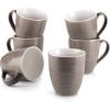 imageDOWAN Coffee Mugs 17 Oz Coffee Mug Set of 6 Corrugated Tea Mugs BrownBrown