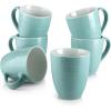 imageDOWAN Coffee Mugs 17 Oz Coffee Mug Set of 6 Corrugated Tea Mugs BrownTurquoise