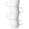imageDOWAN Espresso Coffee Cups Ceramic Demitasse Cups Set of 4 Stackable Espresso Mugs for Coffee Latte Cafe Mocha Ideal Fit for Espresso Machine and Coffee Maker White 25 oz 70mL