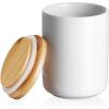 imageDOWAN White Kitchen Canister Airtight Food Storage Ceramic Jar with Wooden Lid 14 FL OZ 400 ML Portable Canister for Tea Sugar Ground Coffee Spices 315 x 393 inches