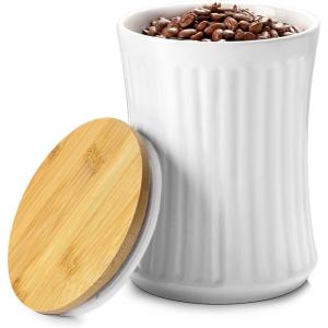 imageDOWAN Coffee Canister 37 OZ 1094 ML Kitchen Canisters with Airtight Bamboo Lid Food Storage Container for Coffee Sugar Dog Treat Tea