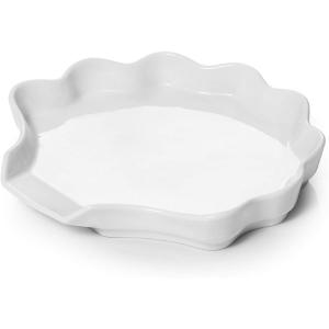 imageDOWAN White Ceramic Spoon Rest for Kitchen Counter Dishwasher Safe Spoon Holder for Stove Top ShellShaped Kitchen Spoon Holder for Kitchen Utensils Ladle Holder Modern Farmhouse Kitchen Decor