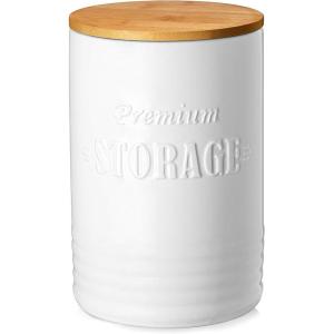 imageDowan Kitchen Canisters 27 OZ 800 ML Cookie Jars with Airtight Bamboo Lid Ceramic Coffee Canister Food Storage containers for Coffee Sugar Cookies Tea