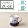 imageDOWAN 20 oz Coffee Mugs Large Mugs with Word Blessed Grateful Porcelain Coffee Cup Thank You Gifts for Mom Dad Set of 2Blue  White