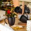 imageDOWAN Coffee Mugs Black Coffee Mugs Set of 6 16 oz Ceramic Coffee Cups with Large Handles for Men Women Porcelain Big Mug for Tea Latte Mug Gifts for Home Office PartyMatte Black