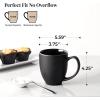imageDOWAN Coffee Mugs Black Coffee Mugs Set of 6 16 oz Ceramic Coffee Cups with Large Handles for Men Women Porcelain Big Mug for Tea Latte Mug Gifts for Home Office PartyMatte Black