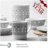 imageDOWAN Coffee Mugs Set 18 Oz Large Coffee Mug Set of 6 Ceramic Mug with Large Handle for Coffee Tea Cocoa Dishwasher Safe Chipfree Modern Bohemian Ideal Gift for Morning Coffee Birthday Party