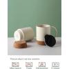 imageDOWAN Coffee Mugs Set of 2 15 OZ Ceramic Mug with Cork Bottom and Splash Proof Lid Large Coffee Cup with Handle for Tea Latte BeigeBeige