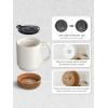 imageDOWAN Coffee Mugs Set of 2 15 OZ Ceramic Mug with Cork Bottom and Splash Proof Lid Large Coffee Cup with Handle for Tea Latte BeigeBeige