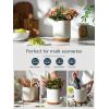 imageDOWAN Utensil Holder 65 Large Utensil Holder for Kitchen Counter Ceramic Utensil Crock with TableProtection Cork Mat Utensil Organizer Caddy for Tongs SpoonsWhite with cork mat