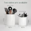 imageDOWAN Utensil Holder 65 Large Utensil Holder for Kitchen Counter Ceramic Utensil Crock with TableProtection Cork Mat Utensil Organizer Caddy for Tongs SpoonsCream White