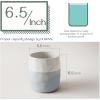 imageDOWAN Utensil Holder 65 Large Utensil Holder for Kitchen Counter Ceramic Utensil Crock with TableProtection Cork Mat Utensil Organizer Caddy for Tongs SpoonsWhite  Blue