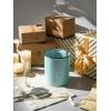 imageDOWAN Utensil Holder 65 Large Utensil Holder for Kitchen Counter Ceramic Utensil Crock with TableProtection Cork Mat Utensil Organizer Caddy for Tongs SpoonsBlue