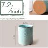 imageDOWAN Utensil Holder 65 Large Utensil Holder for Kitchen Counter Ceramic Utensil Crock with TableProtection Cork Mat Utensil Organizer Caddy for Tongs SpoonsBlue