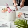 imageDOWAN Utensil Holder 65 Large Utensil Holder for Kitchen Counter Ceramic Utensil Crock with TableProtection Cork Mat Utensil Organizer Caddy for Tongs SpoonsCream White