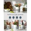 imageDOWAN Utensil Holder 65 Large Utensil Holder for Kitchen Counter Ceramic Utensil Crock with TableProtection Cork Mat Utensil Organizer Caddy for Tongs SpoonsWhite  Blue